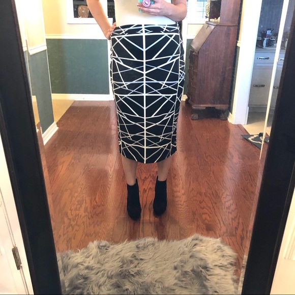 Pixley black and white striped pencil skirt - Picture 2 of 7